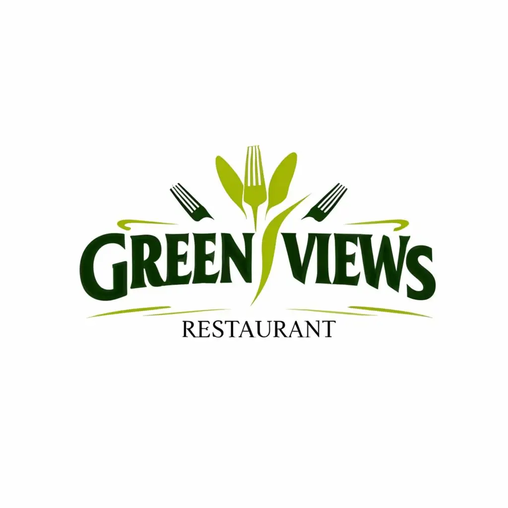 logo, Restaurant , with the text "Green views restaurant", typography, be used in Restaurant industry