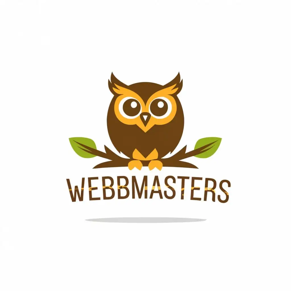 logo, Owl, with the text "Webmasters", typography, be used in Internet industry