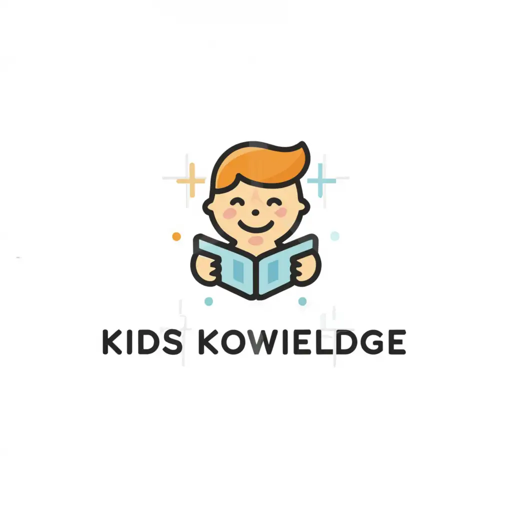 a logo design,with the text "Kids Knowledge", main symbol:childish, learning, books,Minimalistic,be used in Entertainment industry,clear background