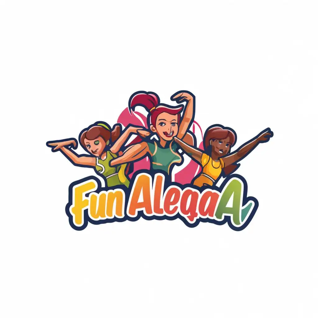 a logo design,with the text "fun aleqaa", main symbol:teens sport dance rt,Moderate,be used in Sports Fitness industry,clear background