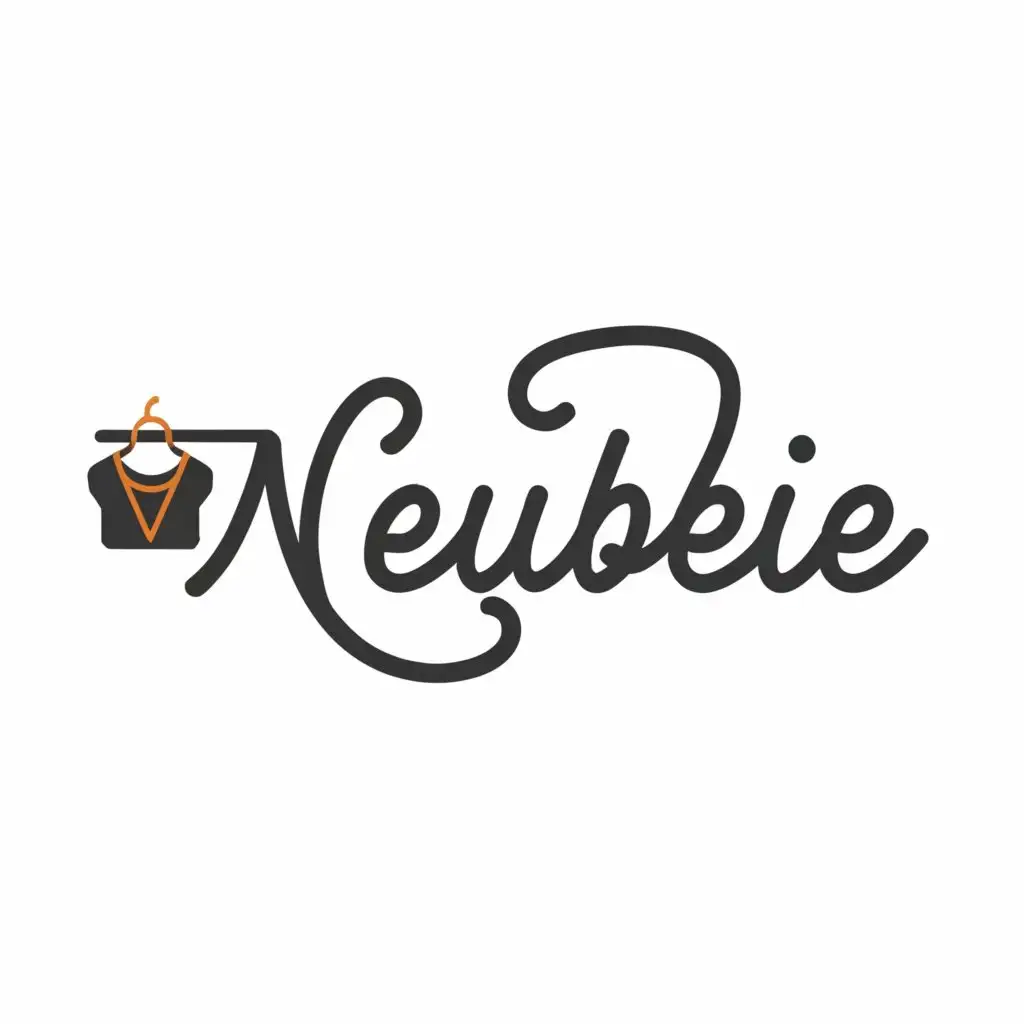 a logo design,with the text "NEWBIE", main symbol:Text, hanger,complex,be used in Retail industry,clear background