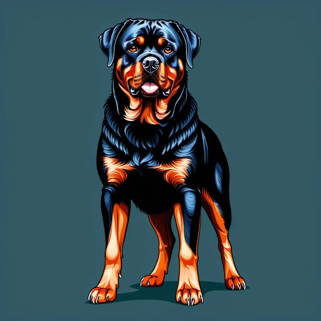 Majestic Rottweiler in Detailed Vector Art