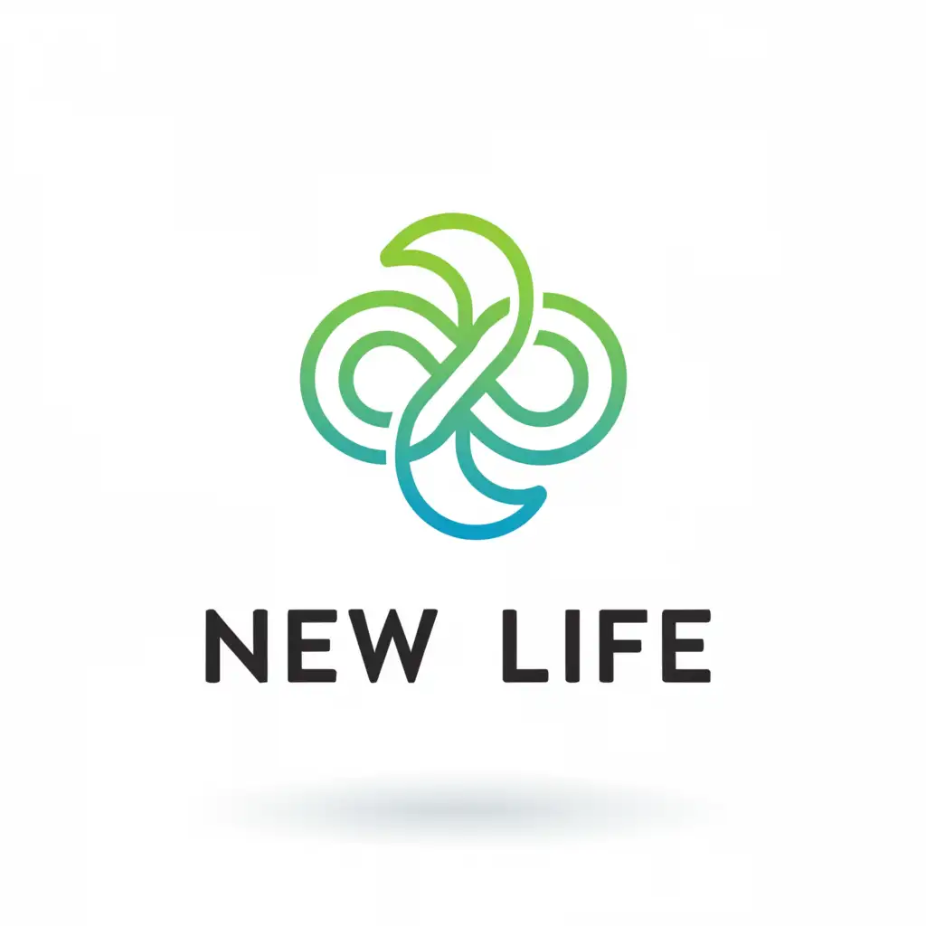 a logo design,with the text "New life", main symbol:Smooth lines,complex,clear background