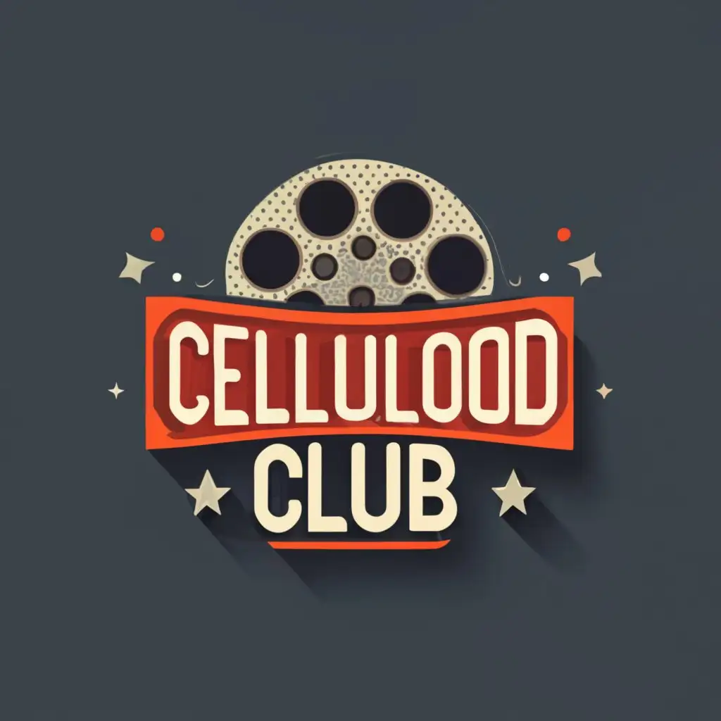 logo, cinema, with the text "Celluloid club", typography, be used in Entertainment industry