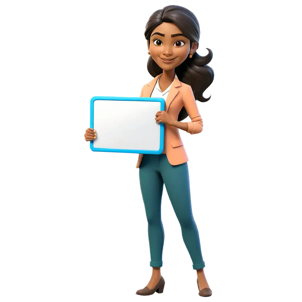 Female-Indian-Teacher-PNG-Illustration-Conducting-Class-with-Whiteboard-Background
