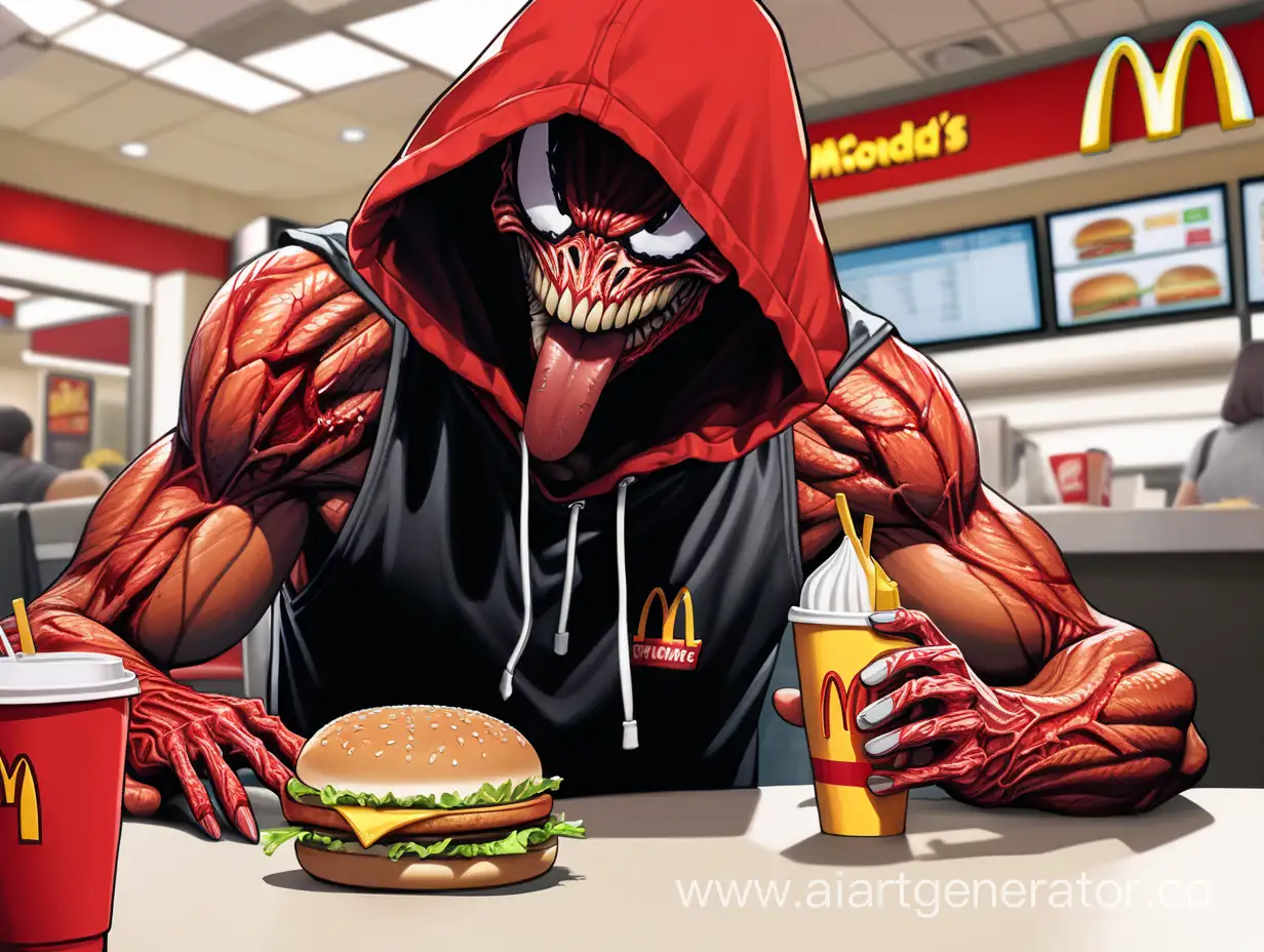 Sinister-Carnage-Enjoying-a-Burger-at-McDonalds