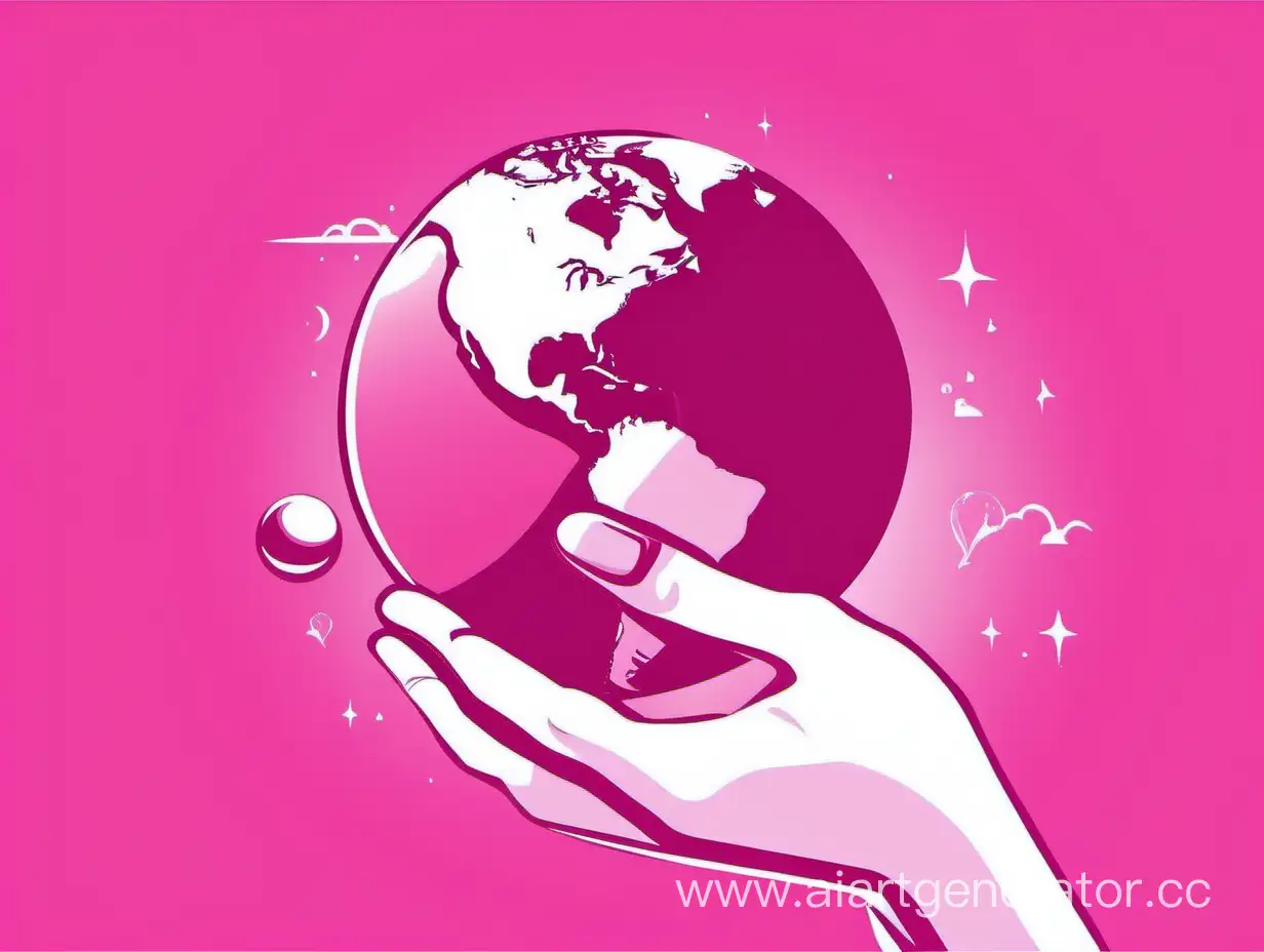 Pink-Hand-Reaching-for-Ecology-Planet