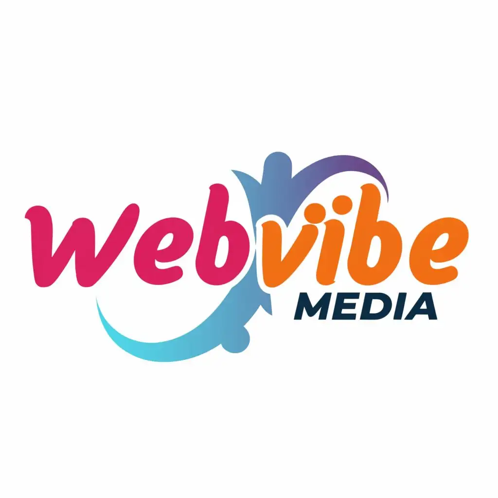logo, WebVibe, with the text "WebVibe Media", typography, be used in Internet industry