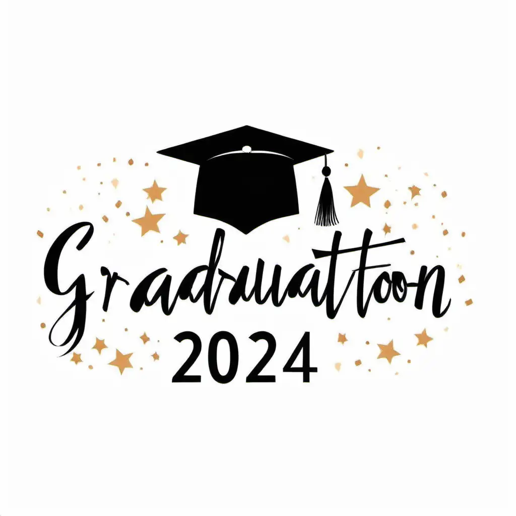 Class of 2024 Graduation Ceremony on White Background