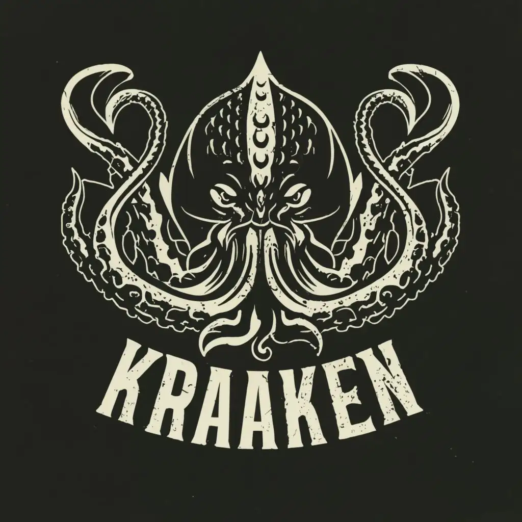 LOGO-Design-for-Kraken-Mysterious-Sea-Creature-with-Captivating-Typography