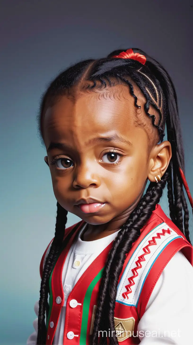 Adorable Baby Lil Wayne Portrait in Colorful Graffiti Background