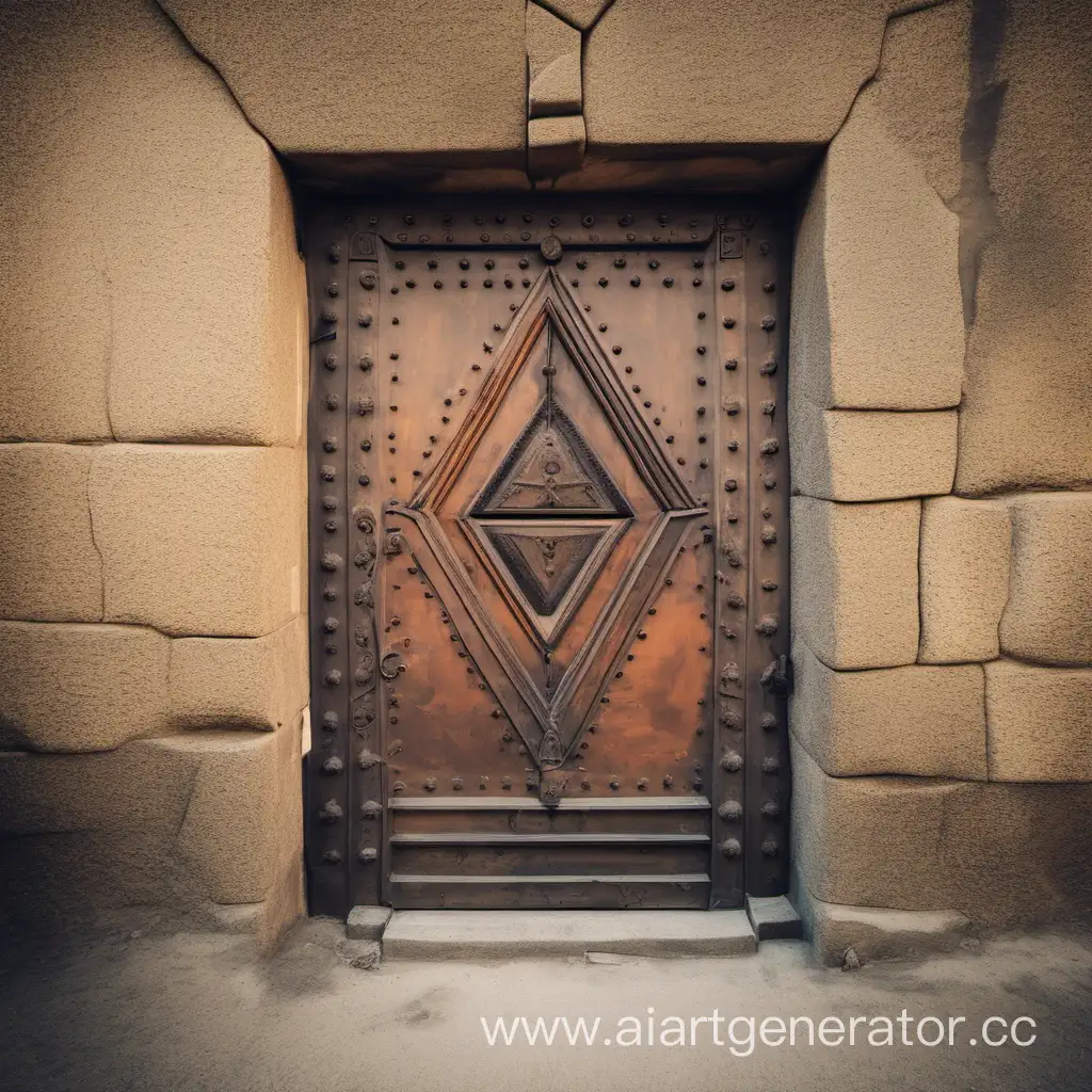Mystical-Ancient-Door-with-Intricate-Rhombus-Design