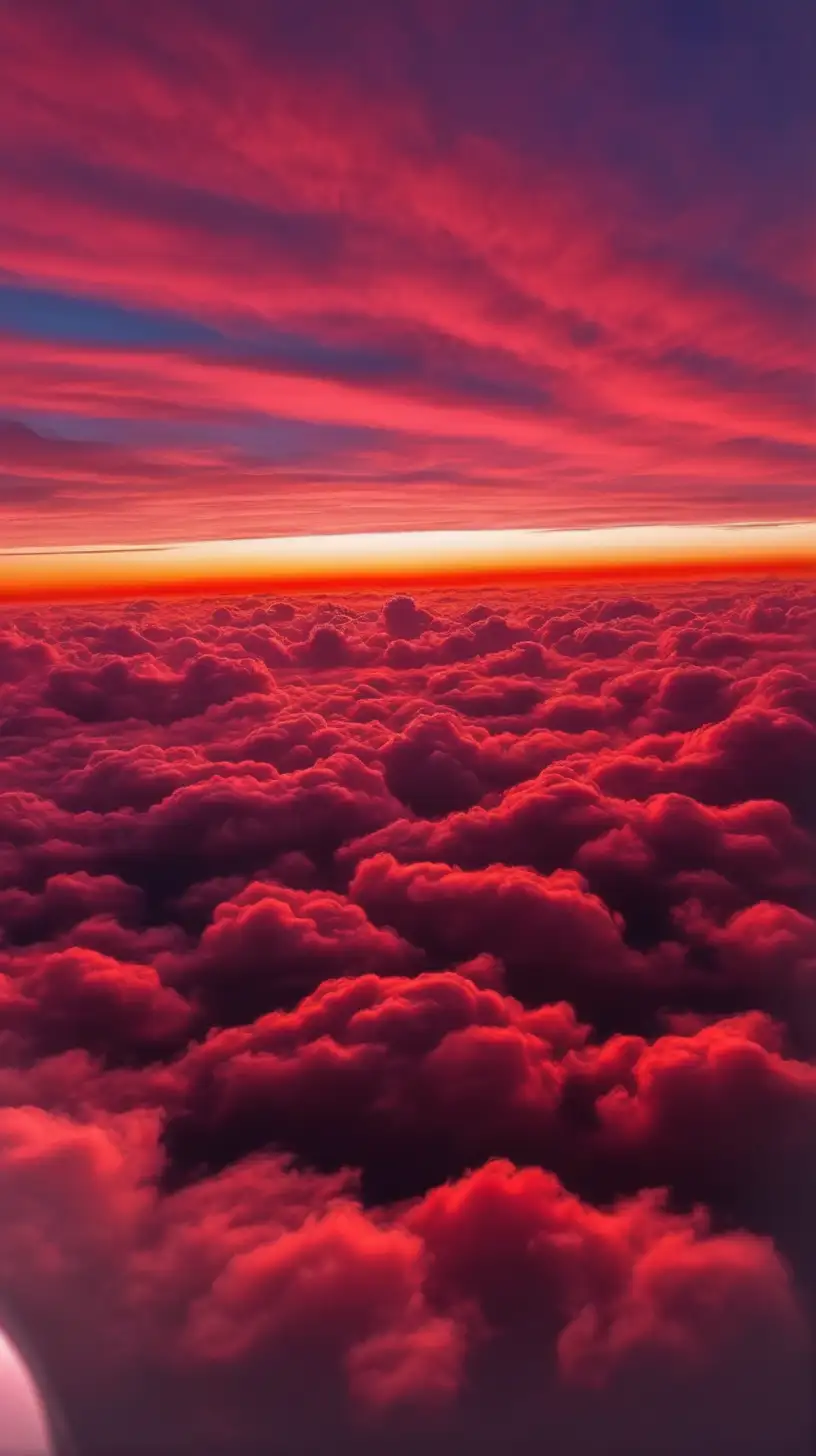 Sunrise clouds red Color, Sky view. So pretty