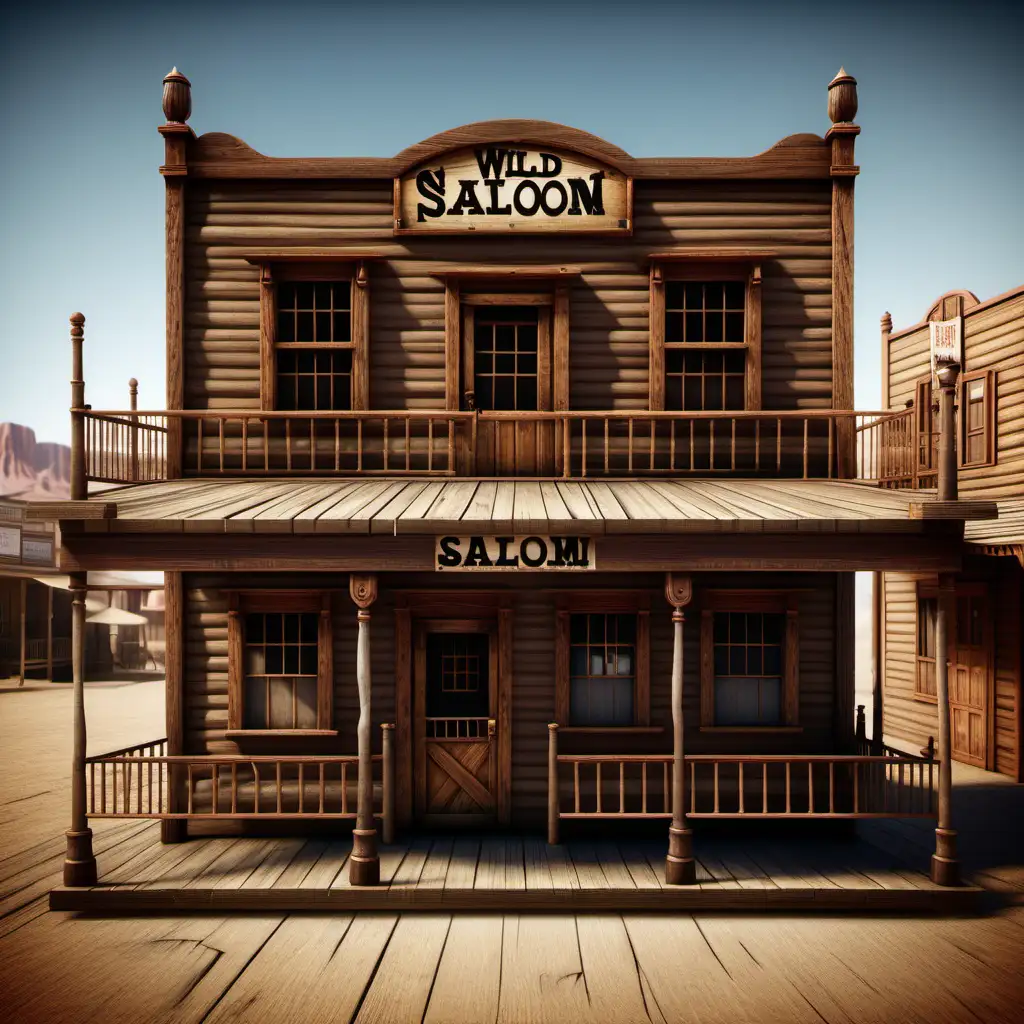 Old Wild West Saloon Scene with SemiRealistic Elements