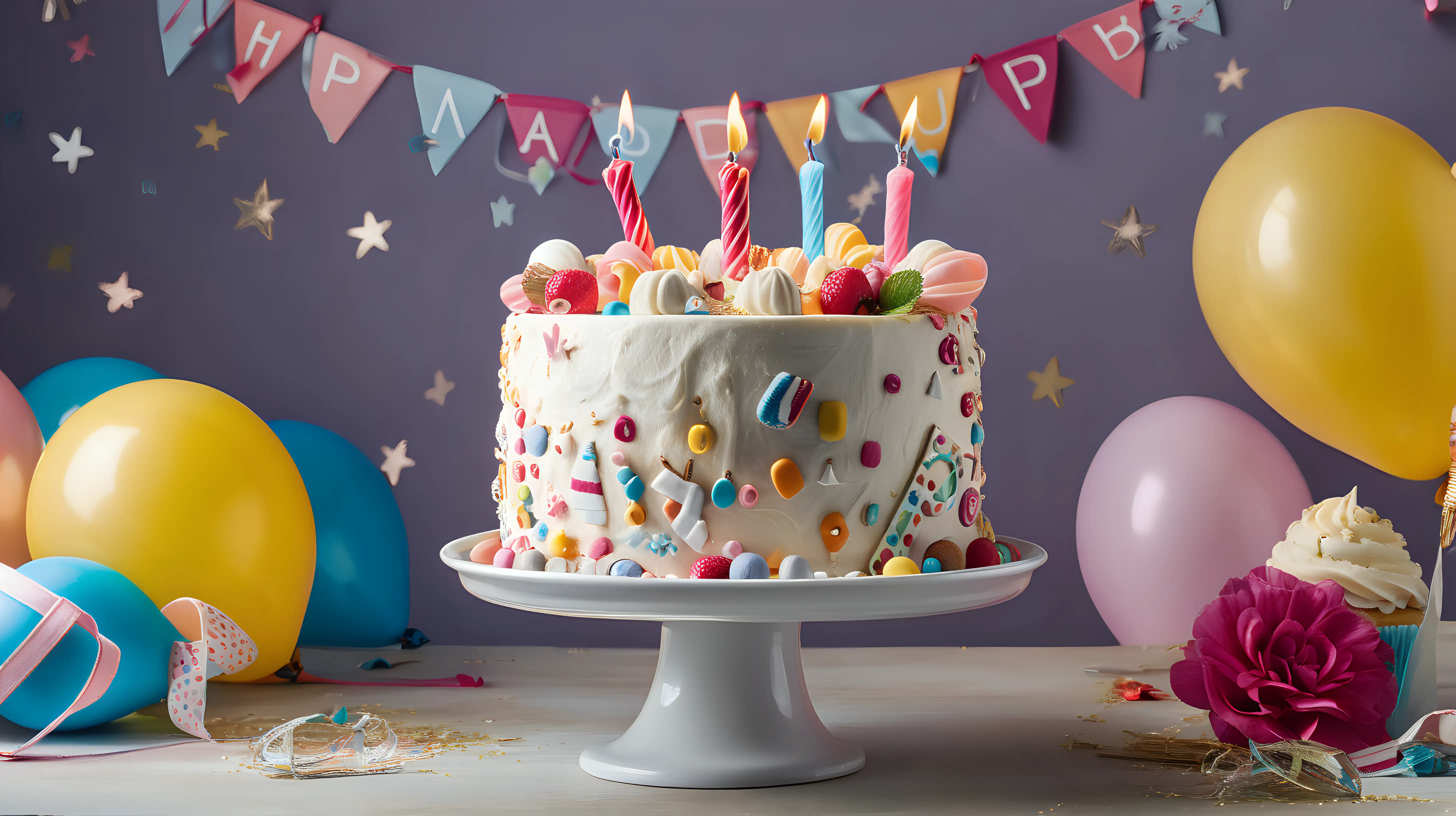Play with perspective to capture unique angles of the birthday cake and decorations, adding visual interest and depth to the images.
