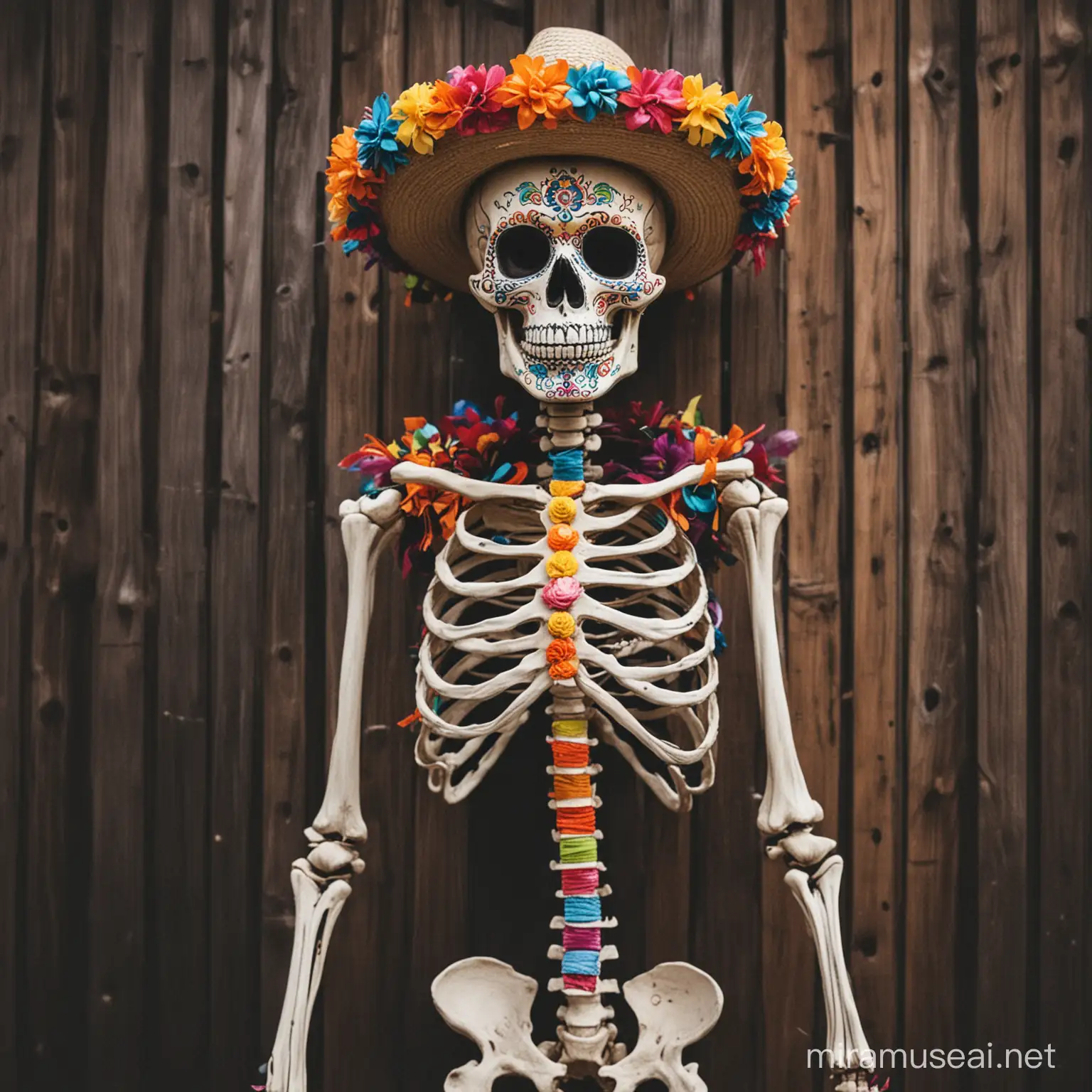 Colorful Skeleton Party Celebration in Mexico