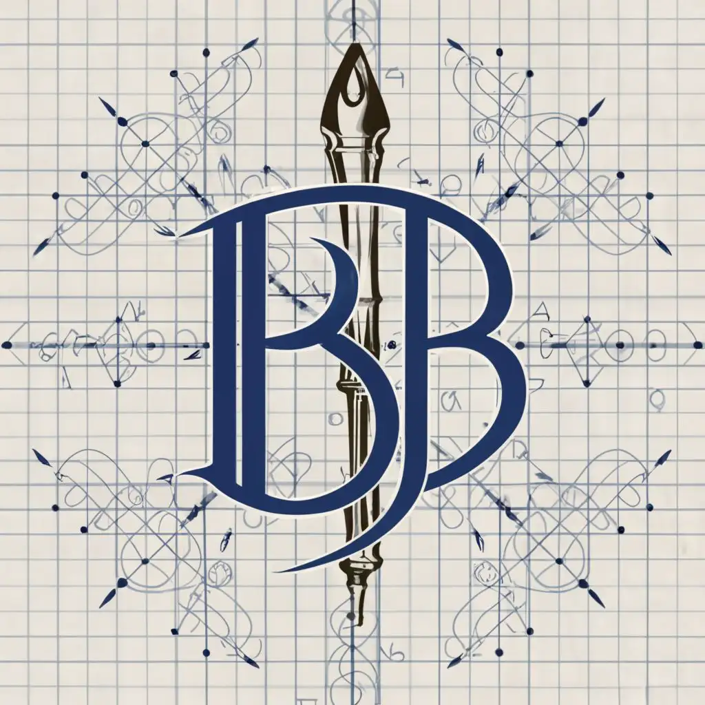 a logo design,with the text "Bespoke Blueprint


", main symbol:Concept: An elegant pen or quill writing out "BB" atop a subtle background of blueprint lines. Colors: Navy blue and white for a professional and clean look, with a hint of gold to signify the bespoke, premium quality.,Moderate,be used in Retail industry,clear background