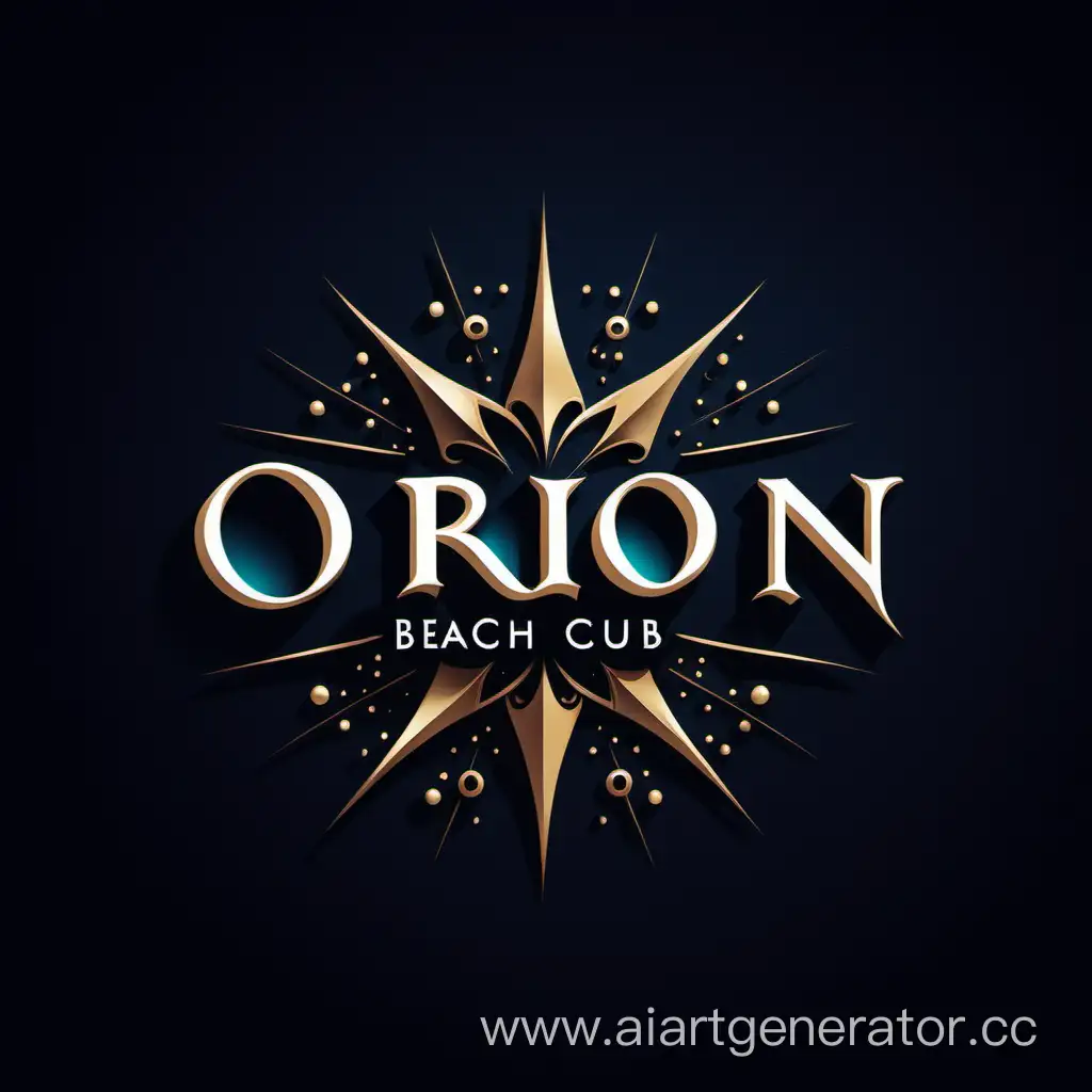 Orion Beach Club, CREATE LOGO, DARK BACKGROUND, FONT MONSERAT