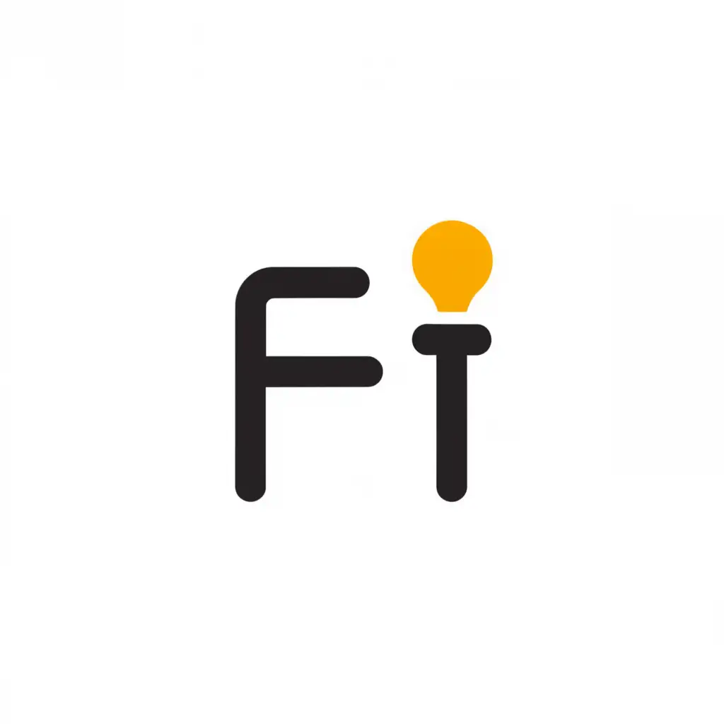a logo design,with the text "FI", main symbol:a lighting lamp,Minimalistic,be used in Technology industry,clear background