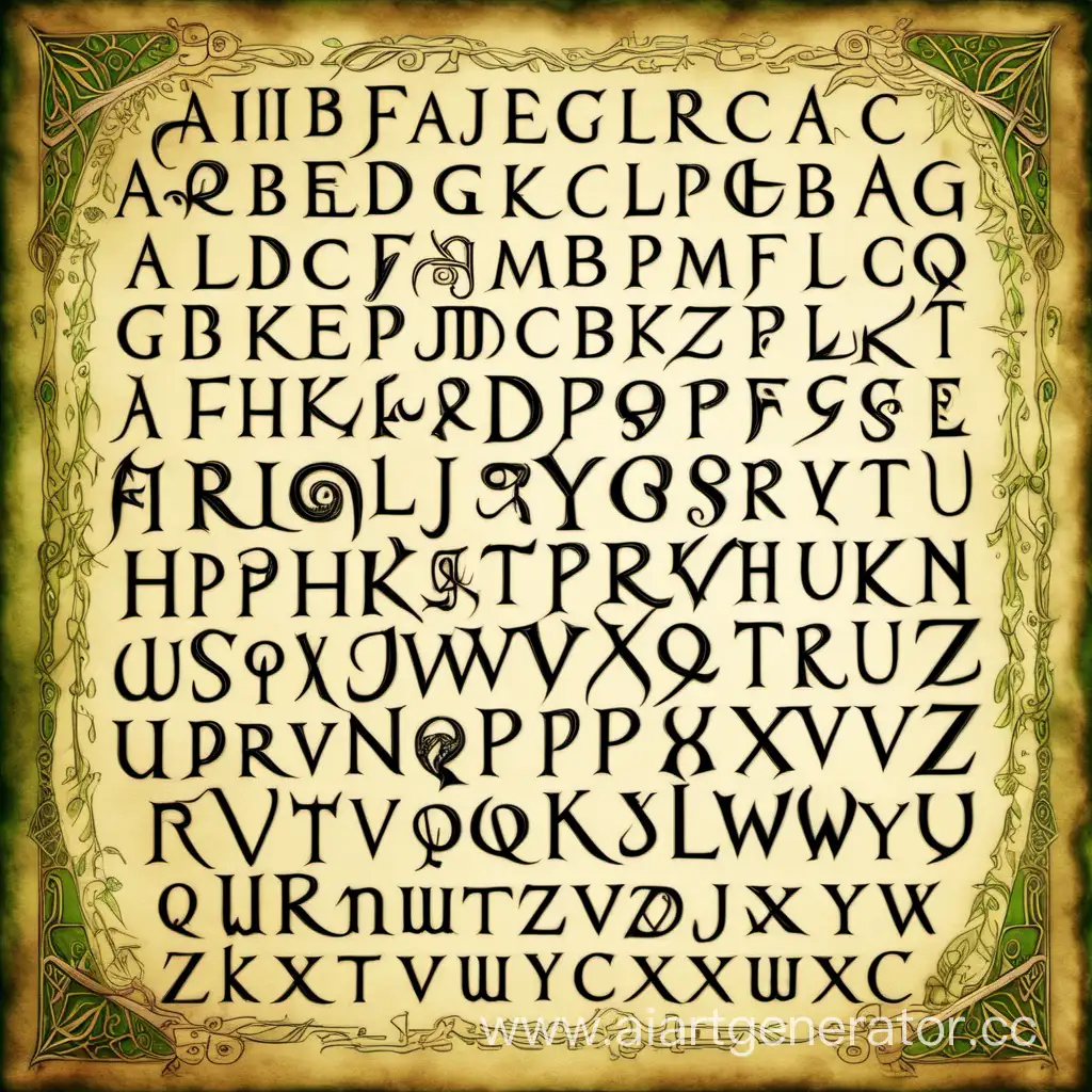 Elven-Calligraphy-on-Ancient-Scroll