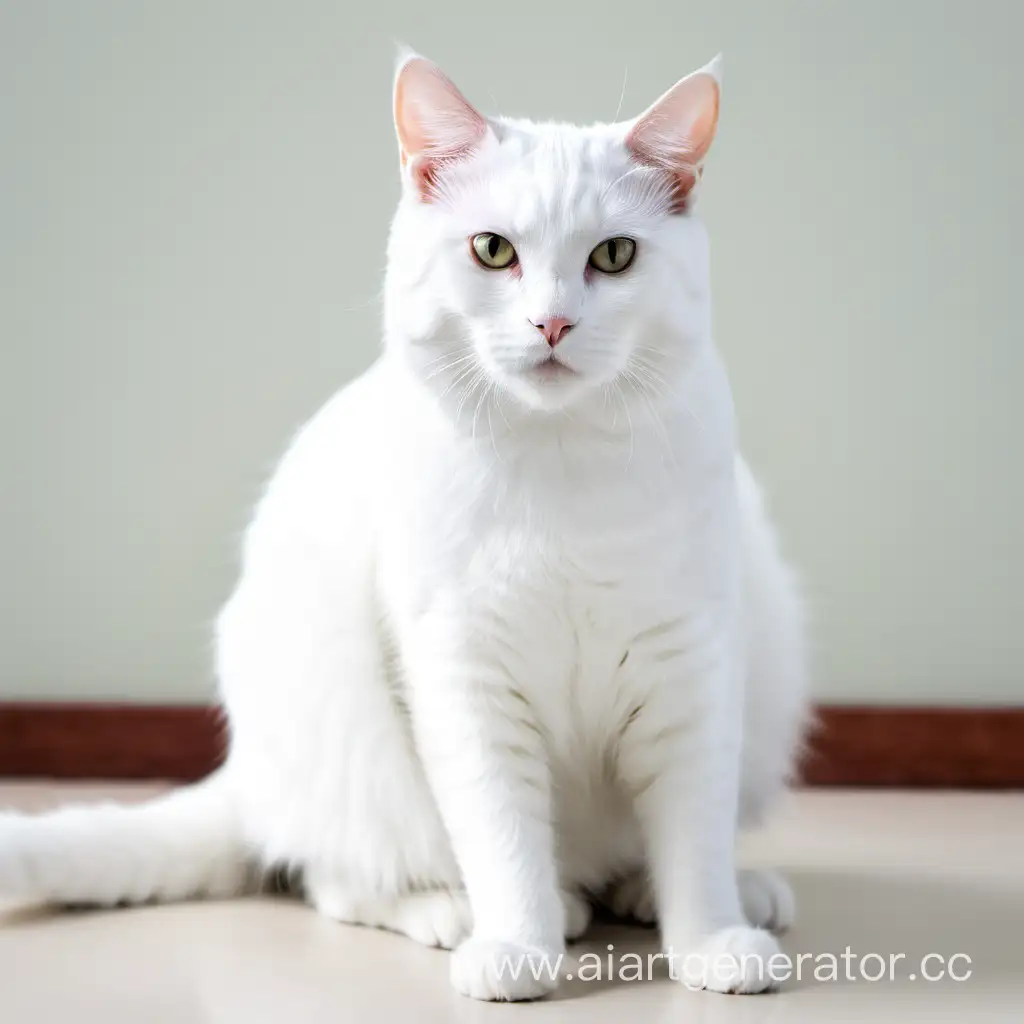 Elegant-White-Cat-Posed-in-a-Serene-Sitting-Position