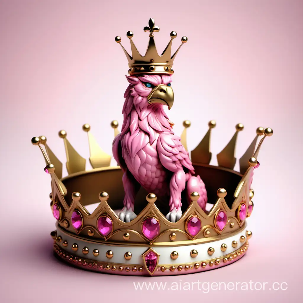 elegant Griffin, pink, gold crown