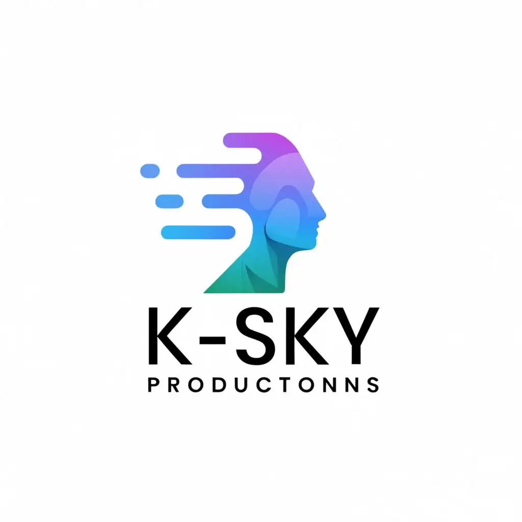 a logo design,with the text "K-SKY Productions", main symbol:man  


,Moderate,be used in Entertainment industry,clear background