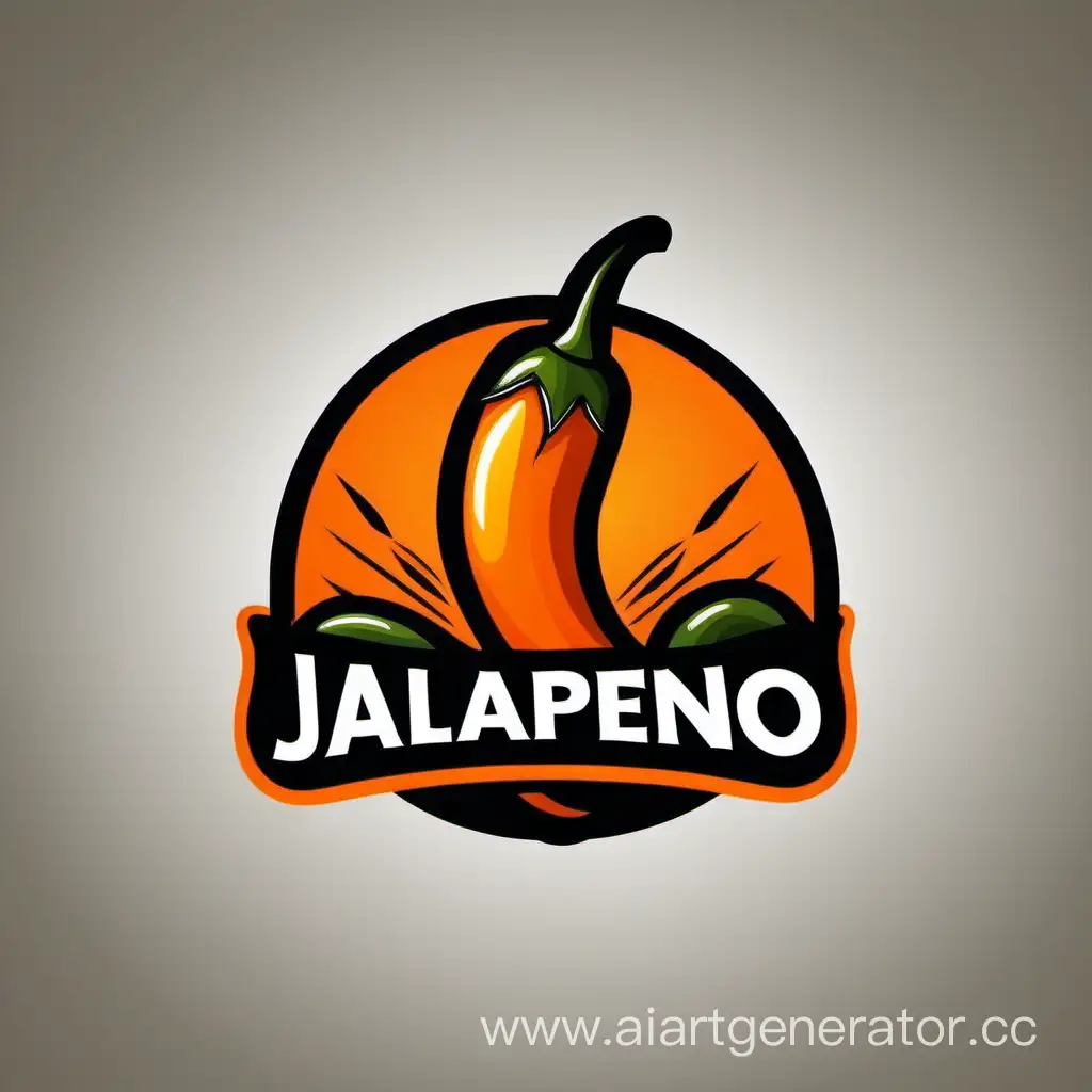 логотип перец халапеньо в черно оранжевом стиле