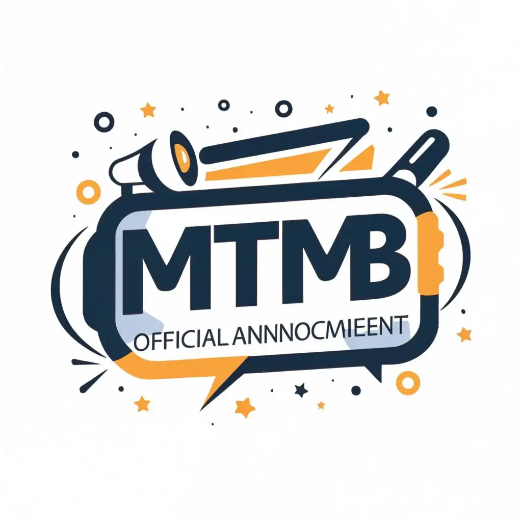 logo, Mega phone, with the text " MTMB Official Announcement ", typography, be used in Events industry