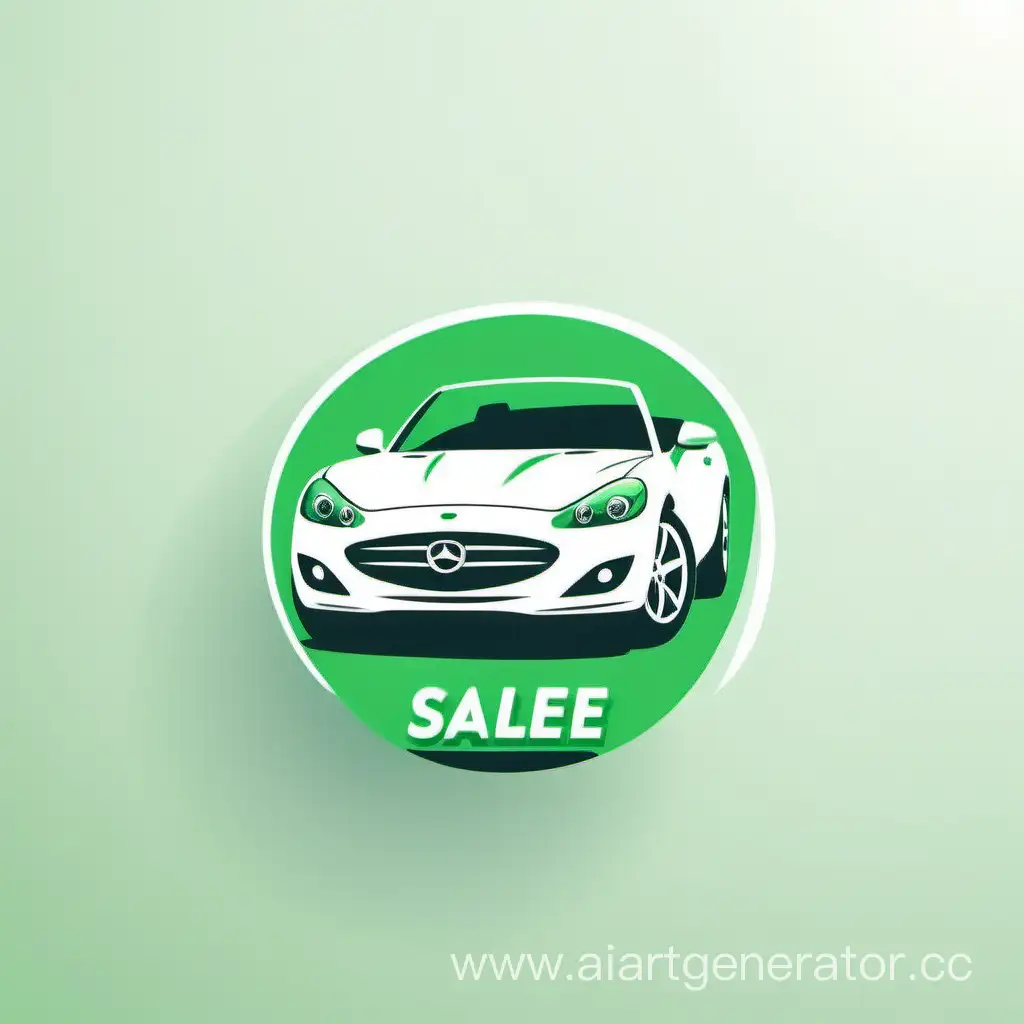 White-Car-on-Light-Green-Background-Automotive-Logo-Design