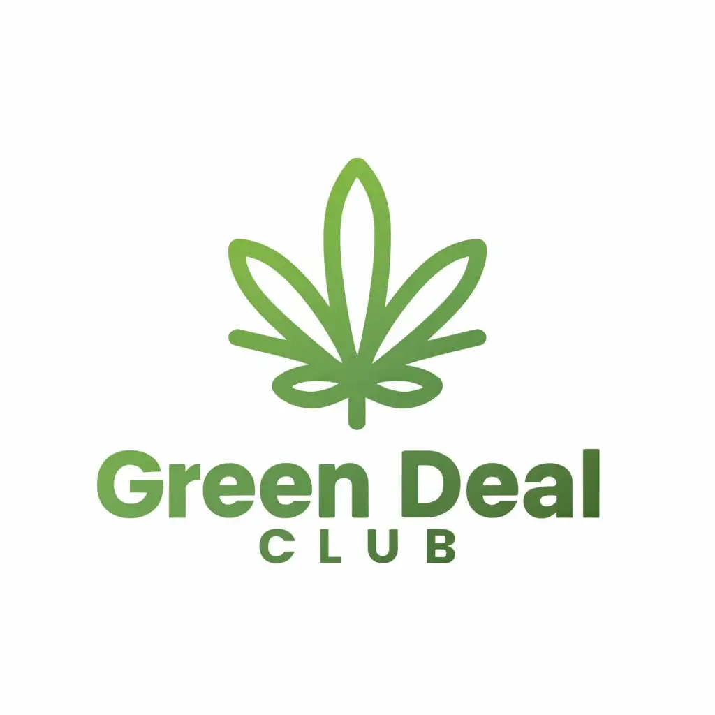 a logo design,with the text "Green Deal Club", main symbol:Cannabis,Minimalistic,clear background