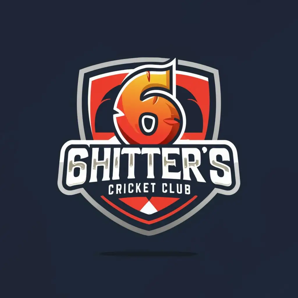 a logo design,with the text "6Hitter's Cricket club", main symbol:6Hitter's,Moderate,clear background