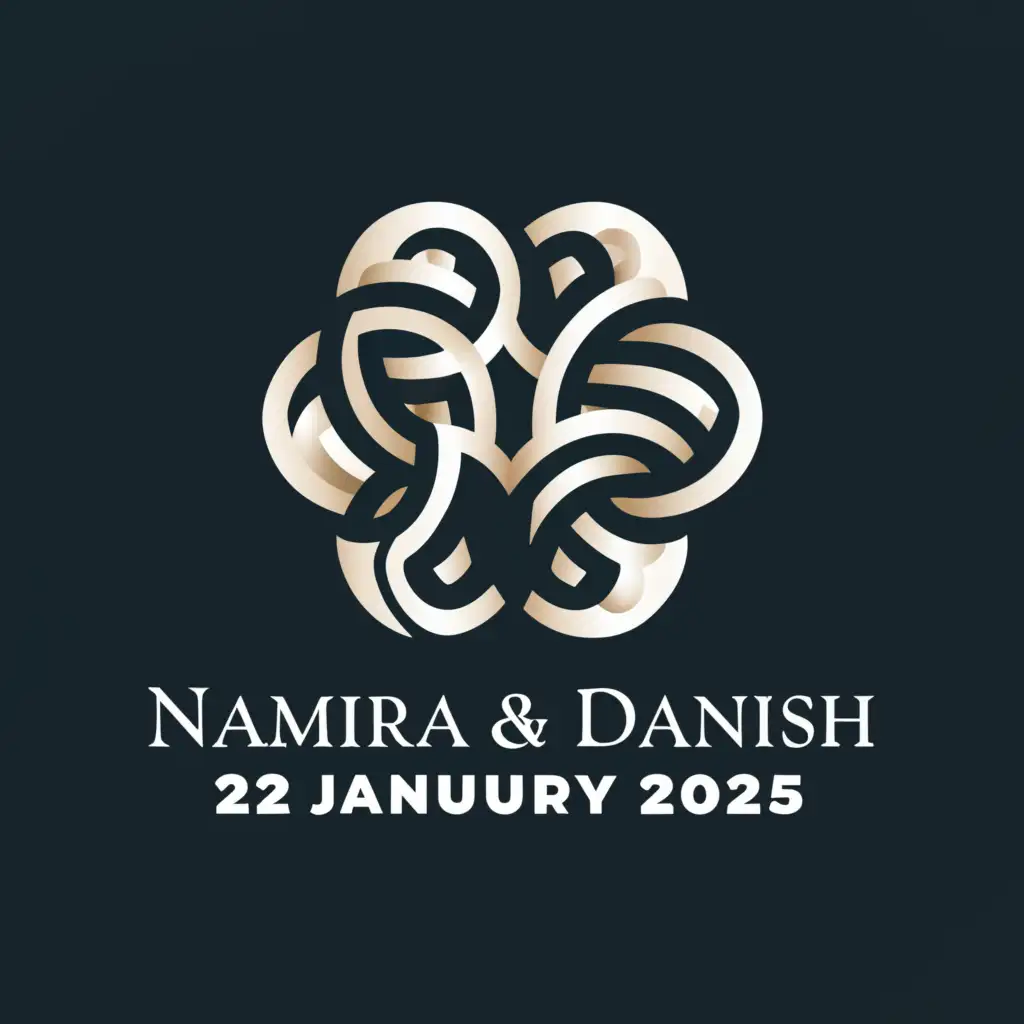 a logo design,with the text "Namira & Danish 22 January 2025", main symbol:8 shape,Moderate,clear background