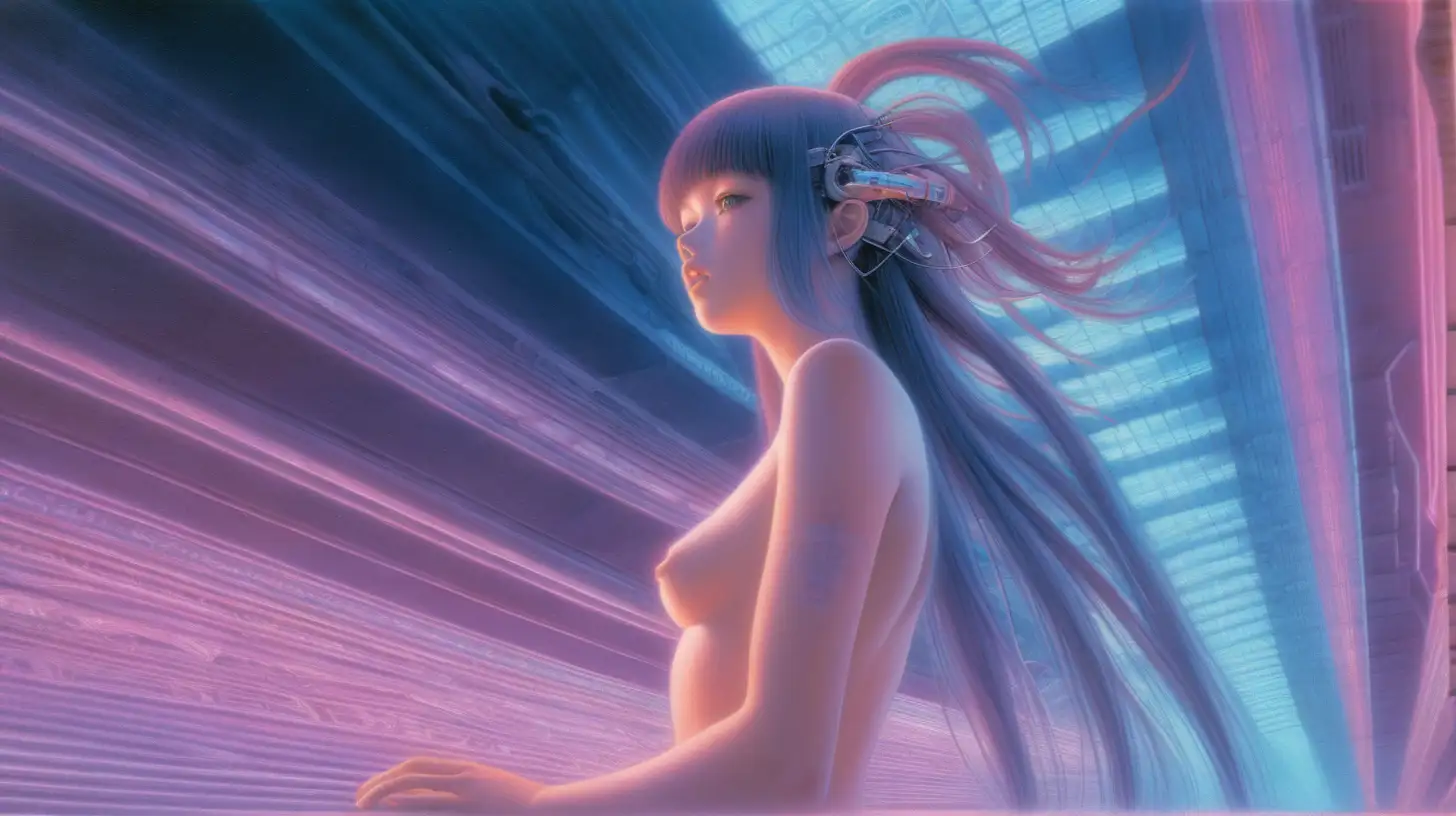 ethereal, strobe, Chromatic aberration, by wayne barlowe,  biomechanical, blur, cyclic, by makoto shinkai, pantone, paradox, milan, glamour shot