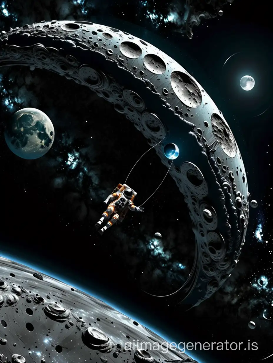 Futuristic-Space-Traveler-Floating-Between-Earth-and-Moon-with-Swirling-Stars