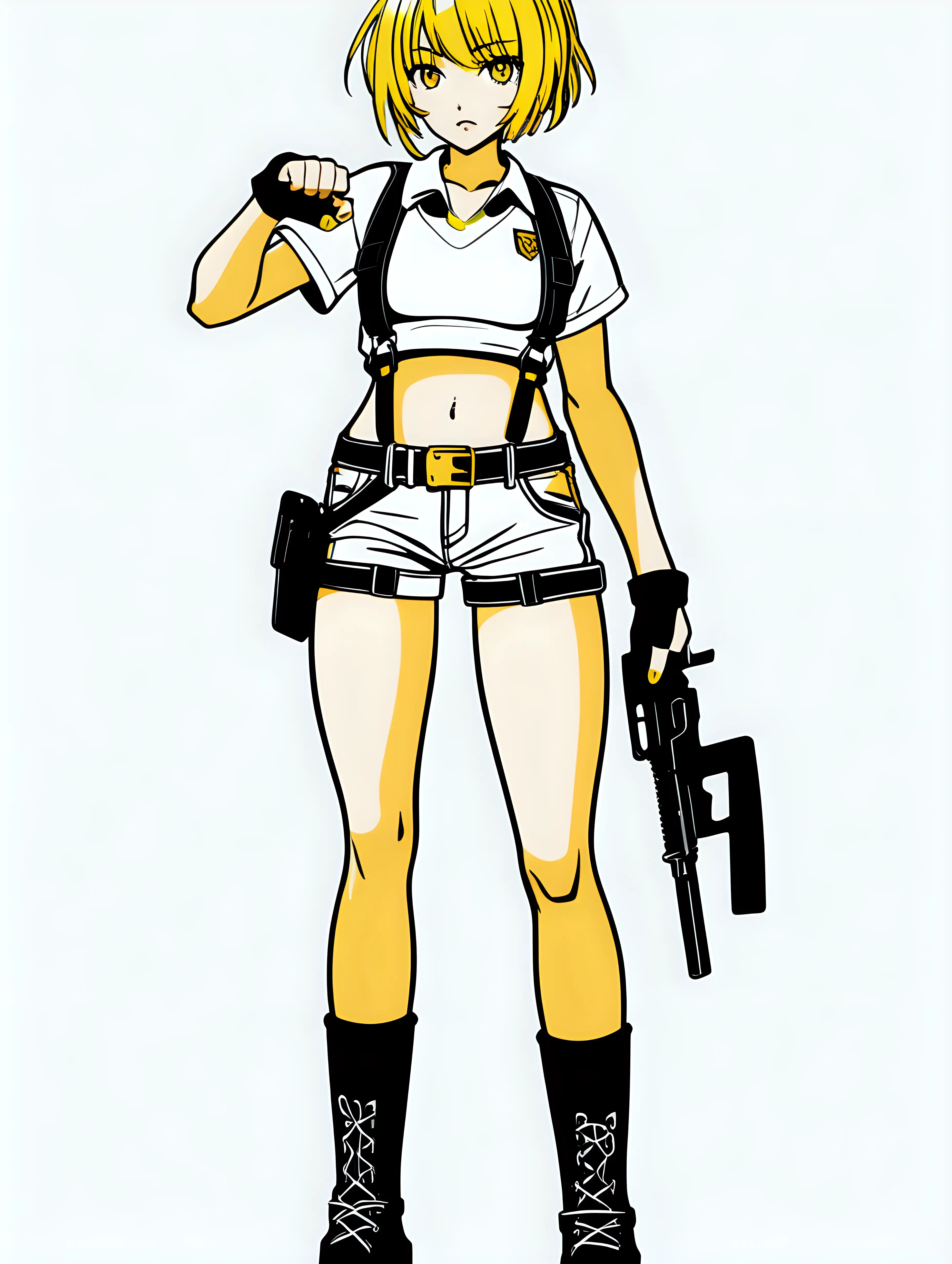 Seductive Anime Heroine in Stylish Monochrome Poster
