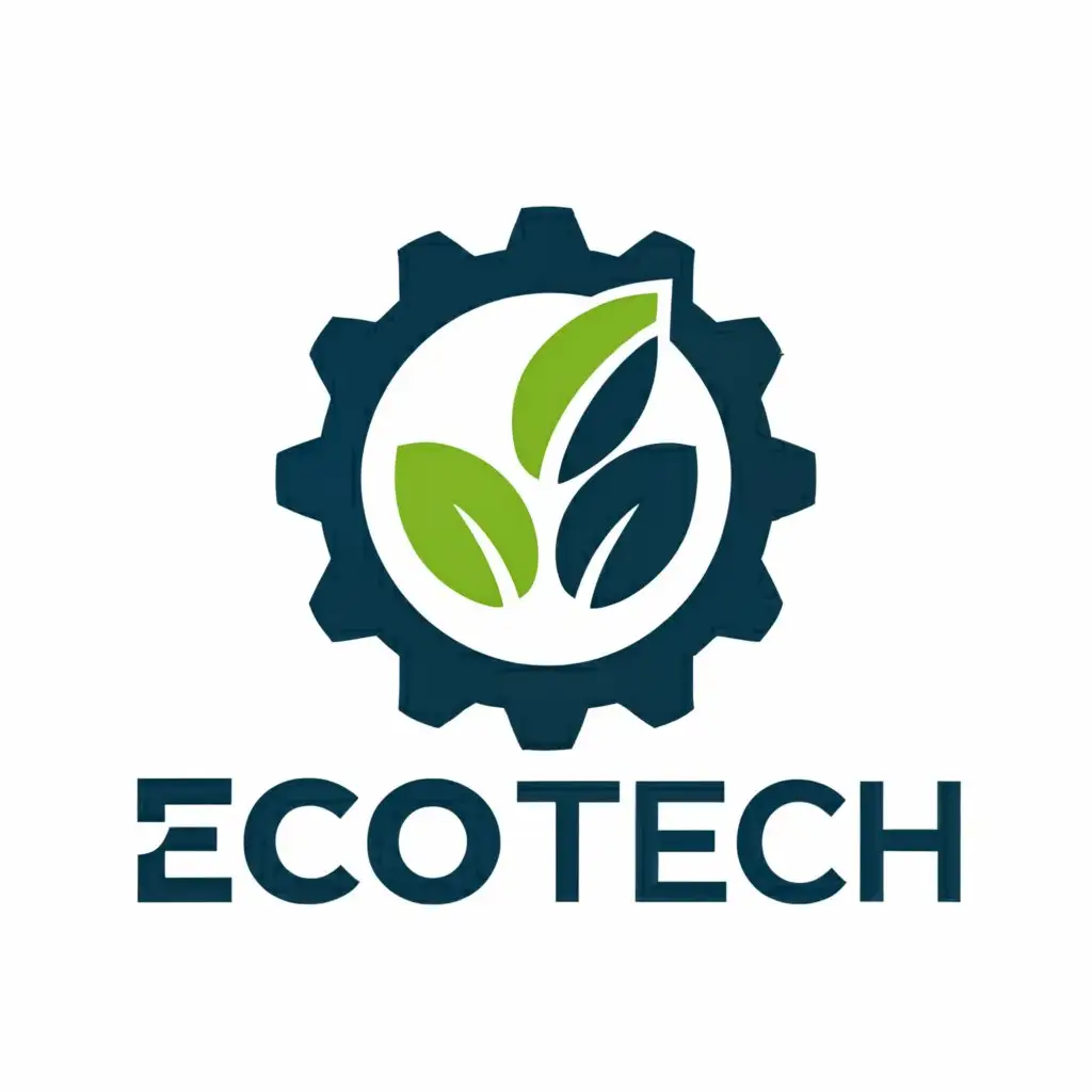 a logo design,with the text "eco tech", main symbol:a logo combining a leaf and a gear , representing the company's focus on sustainable technology and environmental solutions,Moderate,clear background