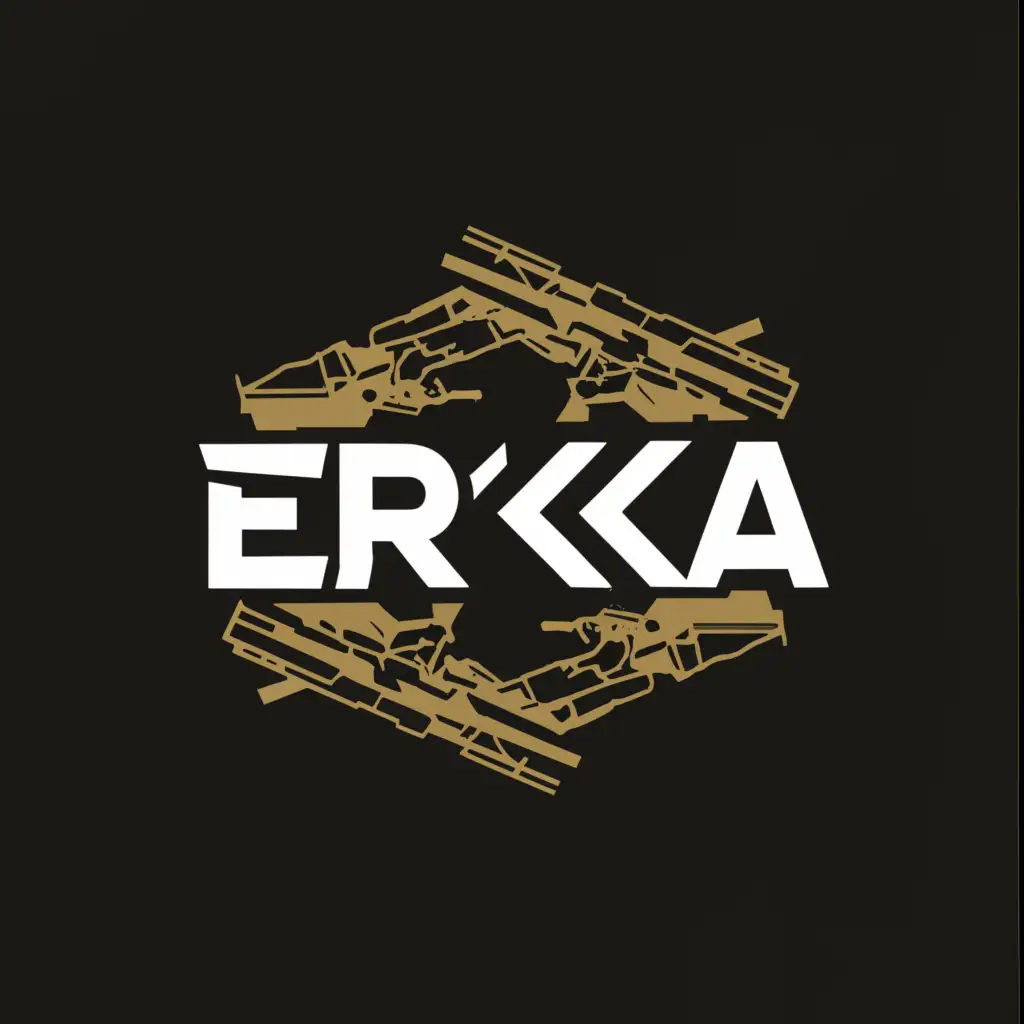 a logo design,with the text "Erika", main symbol:AR-15 Gun,Moderate,be used in Technology industry,clear background