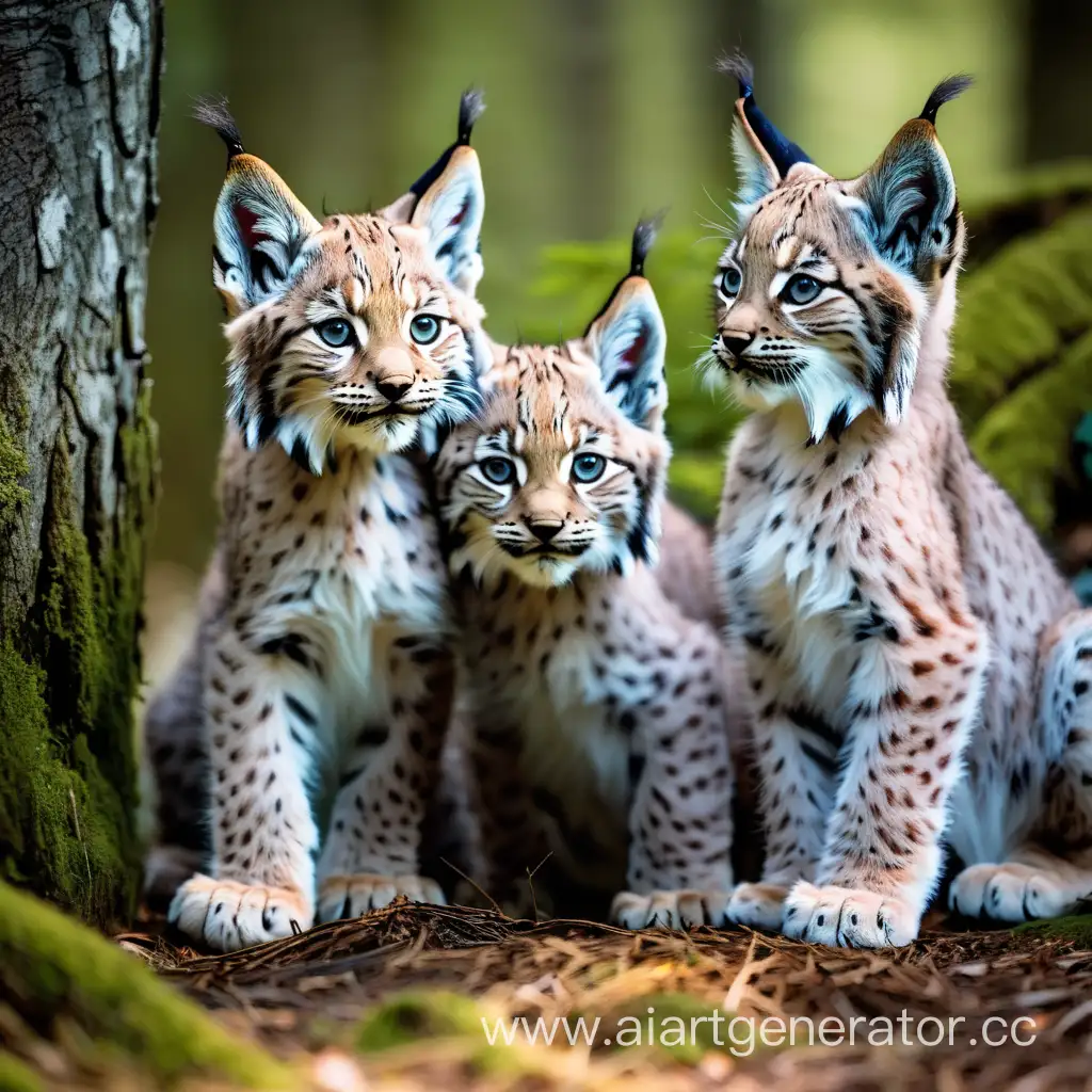 Lynx-Cubs-Playful-Forest-Exploration