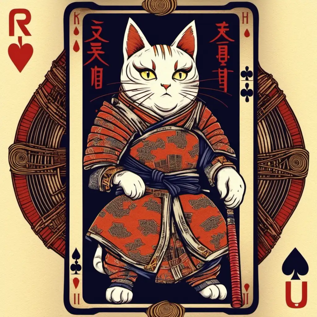 ronin Cat children playing cards