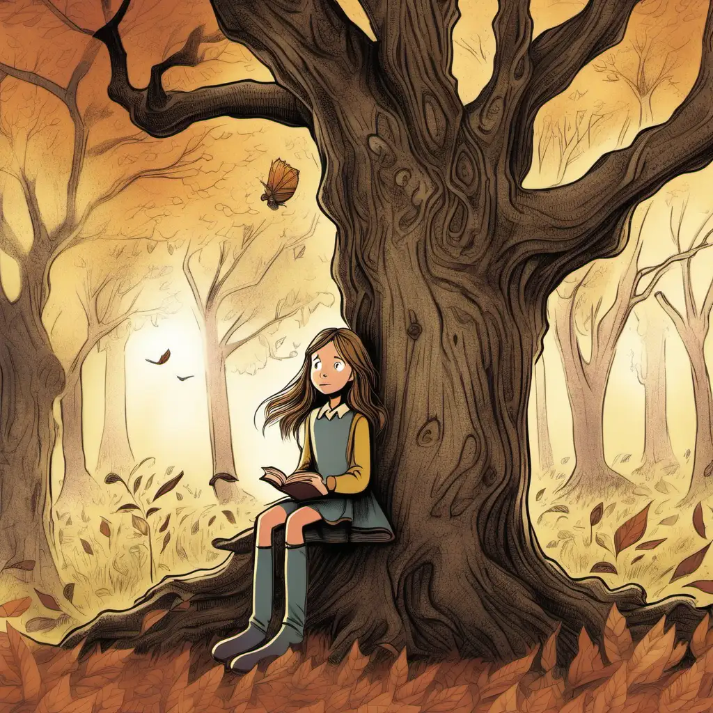 In the village of Meadowbrook, on a gloomy autumn day, young girl Emily discovers a mysterious book in the hollow of an old oak tree. The book narrates the tale of the magical Whispering Woods.