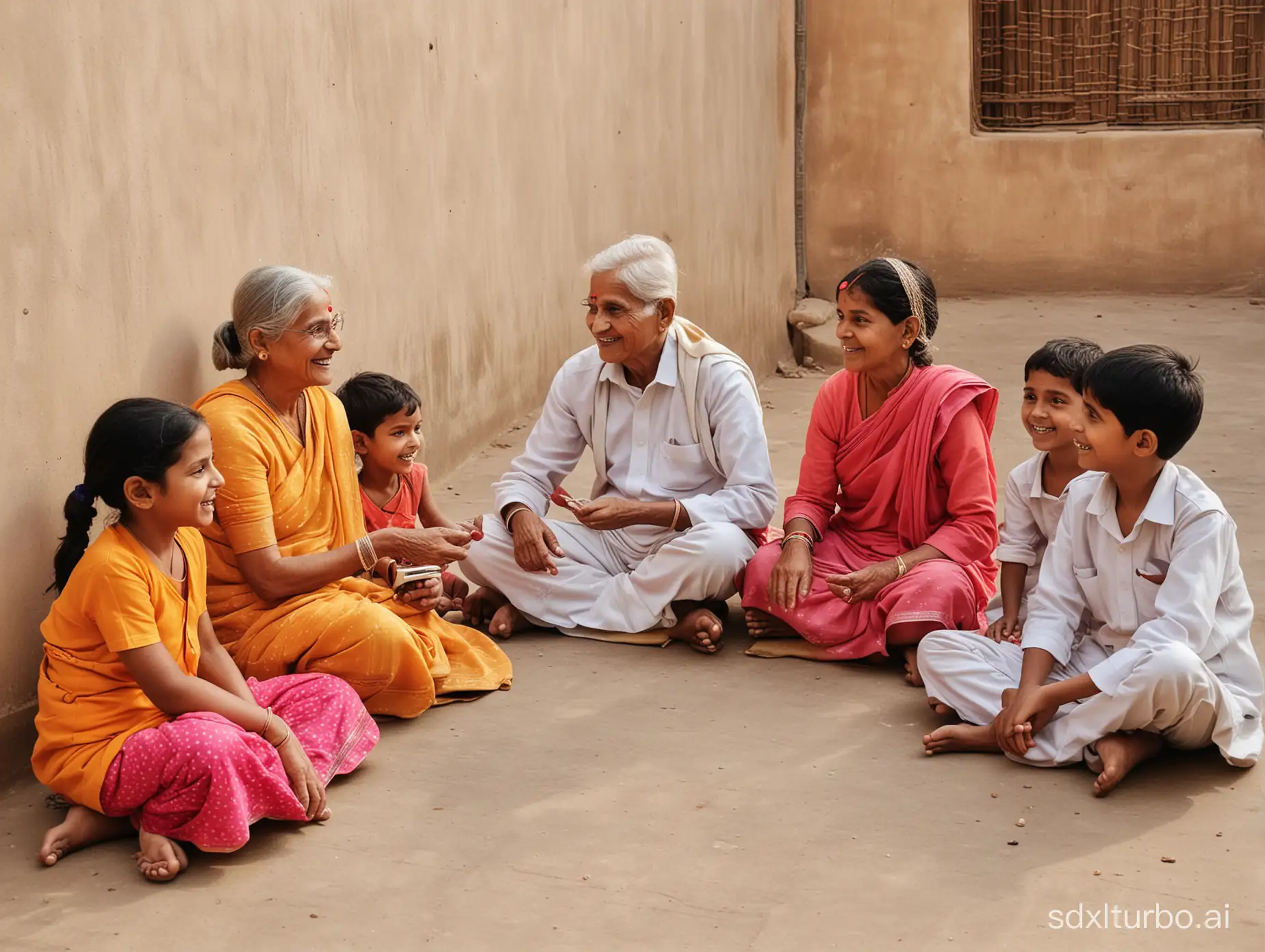 Children's spending Quality time with Rajasthan grand parent