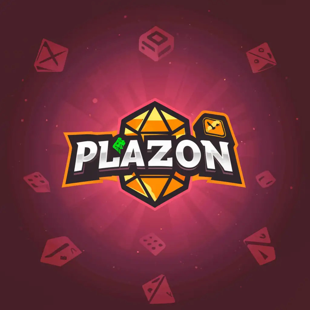 a logo design,with the text "Plazon", main symbol:Dnd Dice,Moderate,be used in Entertainment industry,clear background