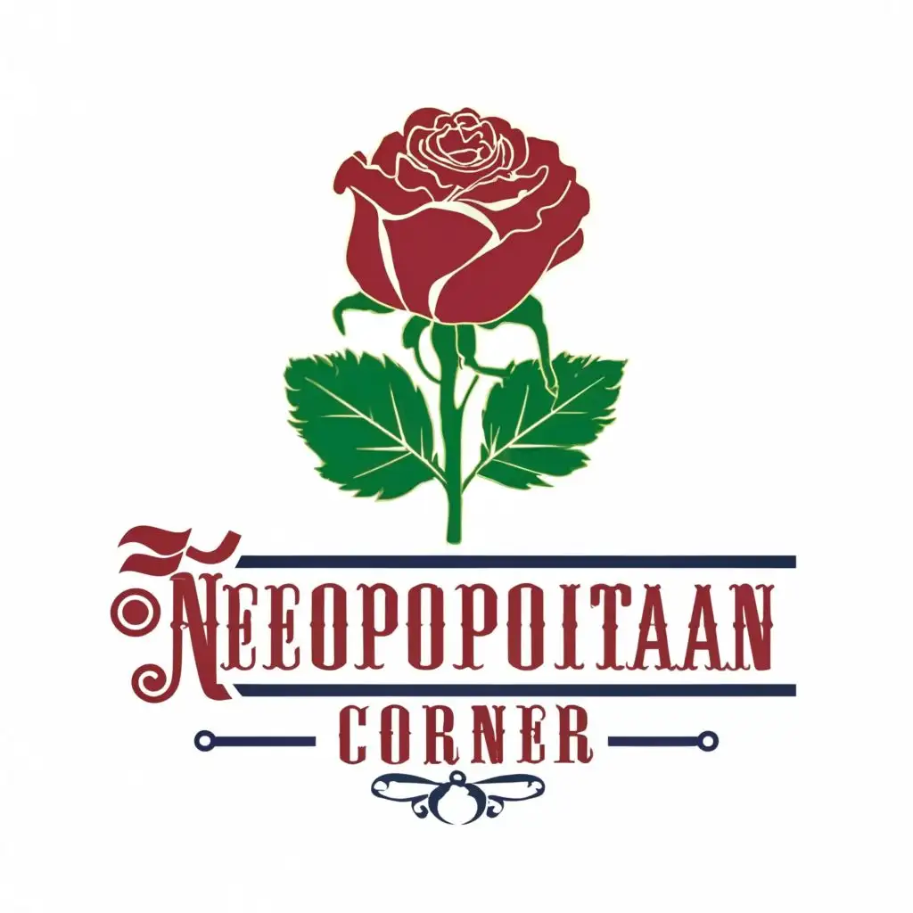 logo, Napoli, Italy flag rose, with the text "Neopolitan corner", typography, be used in Restaurant industry