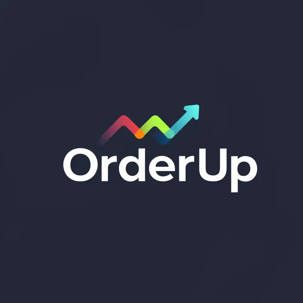 a logo design,with the text "OrderUp", main symbol:Up arrow merges with u,Moderate,be used in Technology industry,clear background