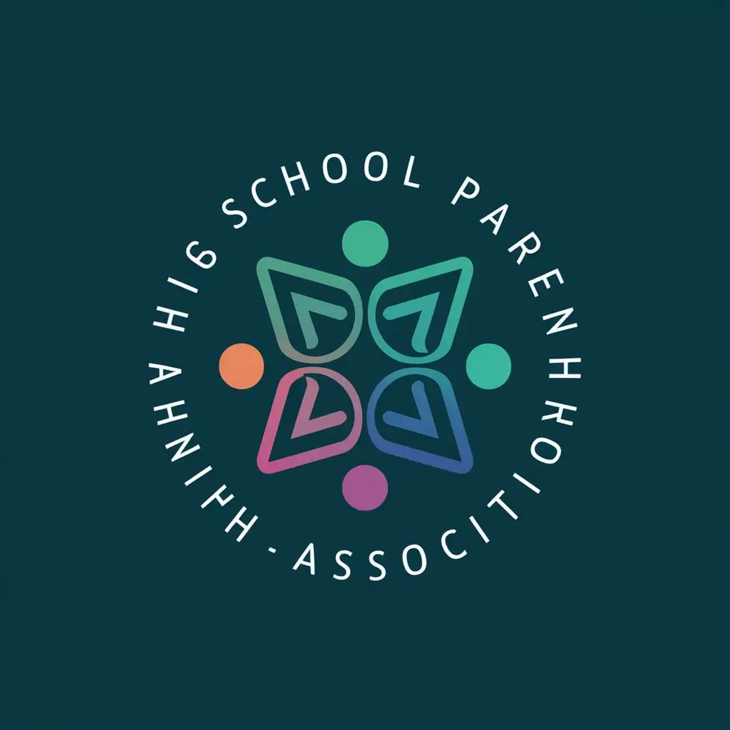logo, Unity and Community, with the text "GHNHS SCHOOL PARENT TEACHER ASSOCIATION", typography, be used in Education industry