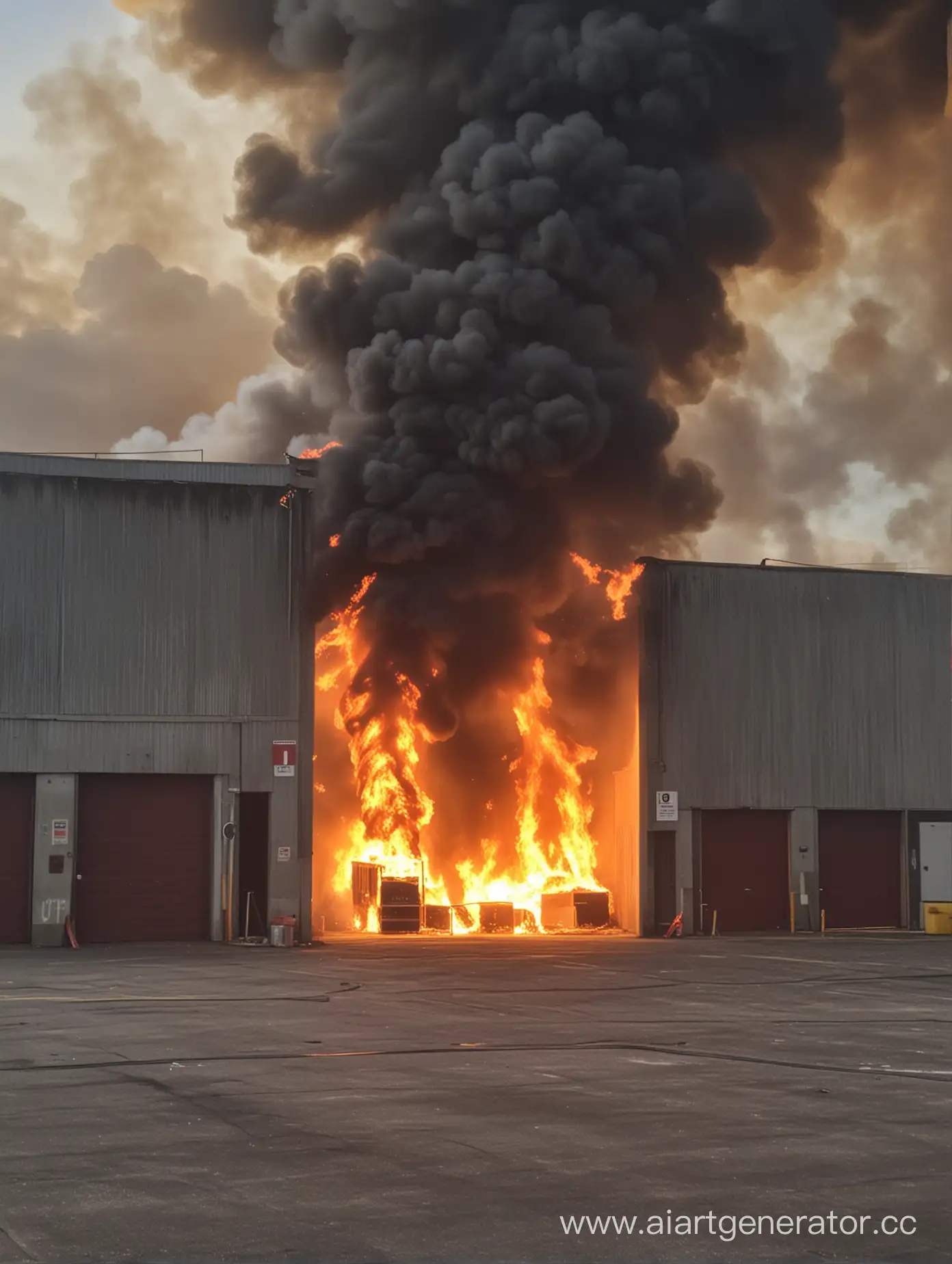 Пожар на складах