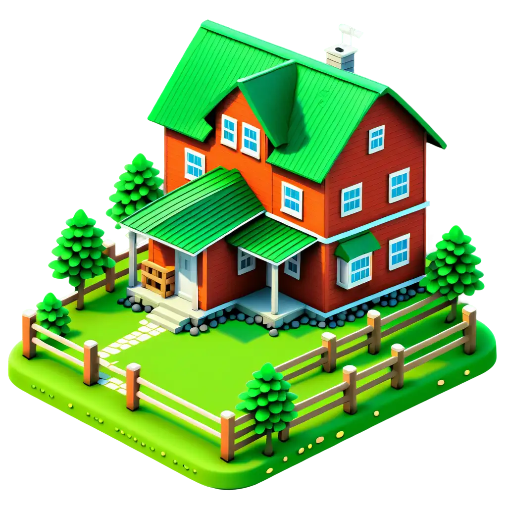 Isometric farm house