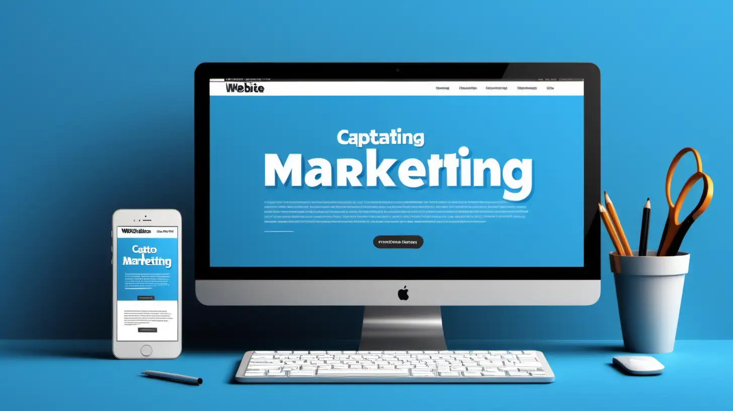Caption Marketing: A New Era of Advertising for optimizing website performance

no writing and words should be included only perception based scenario focusing website

the background color should be blue and gray