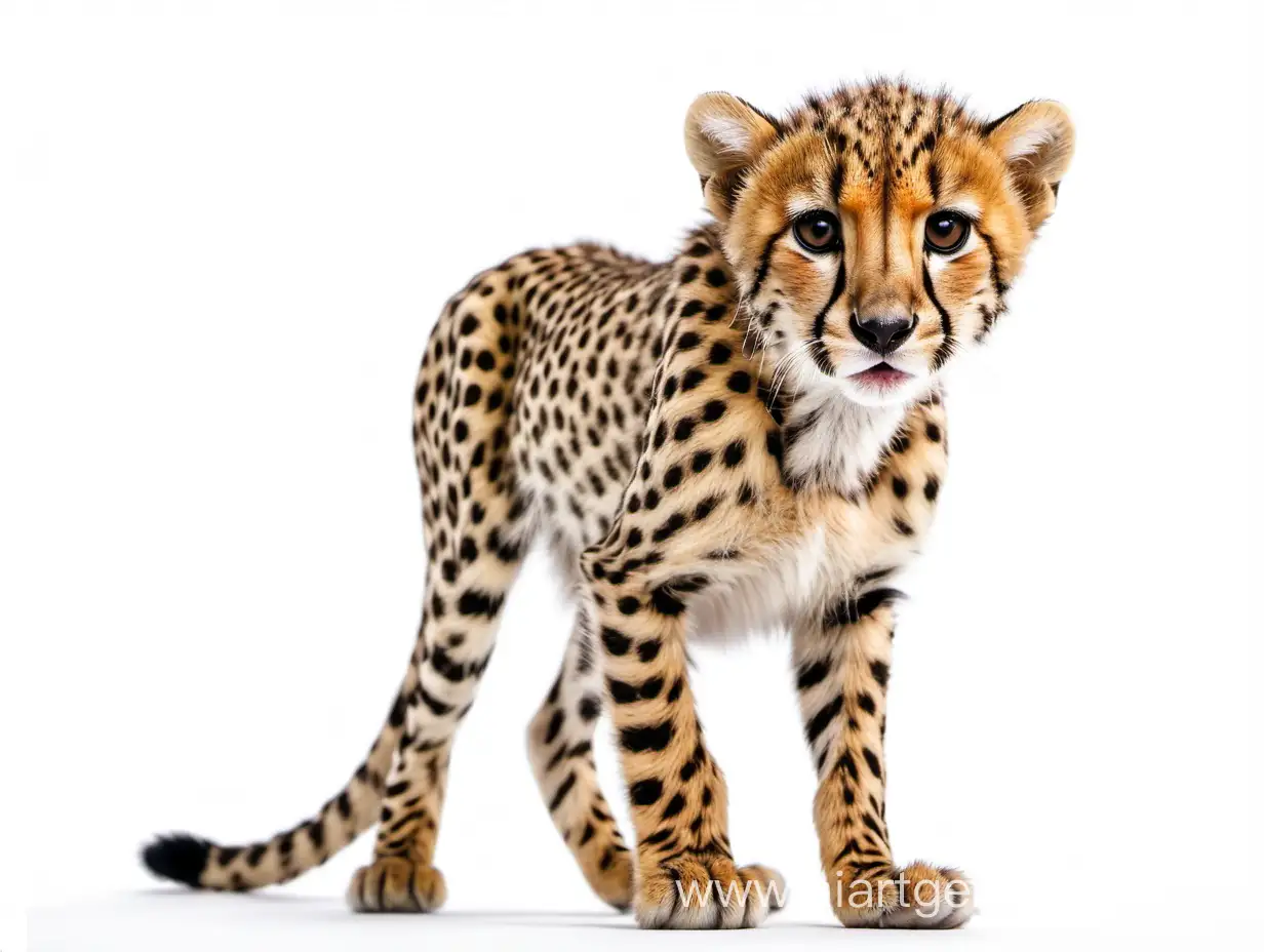 Playful-Baby-Cheetah-on-White-Background